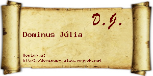 Dominus Júlia névjegykártya